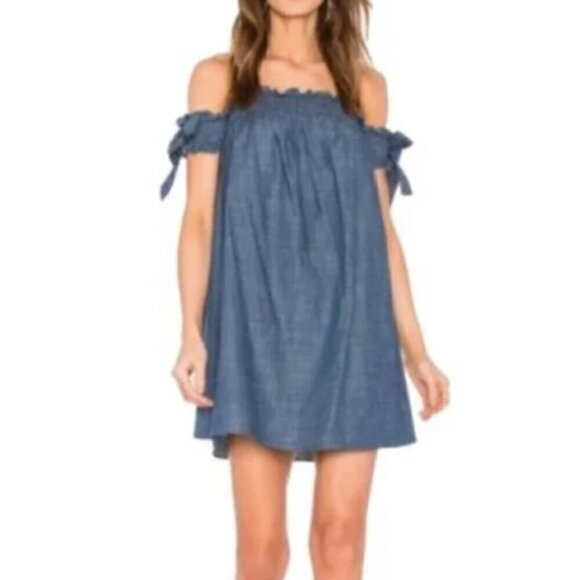 Misa Los Angeles Violeta Off The Shoulder Dress in Chambray sz XS - Picture 1 of 5